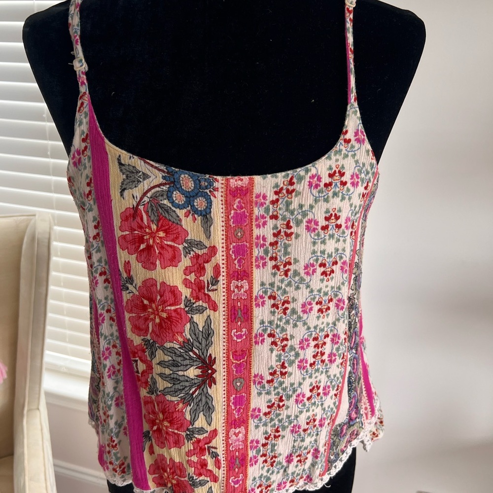 Alya Pink and Cream Floral Camisole